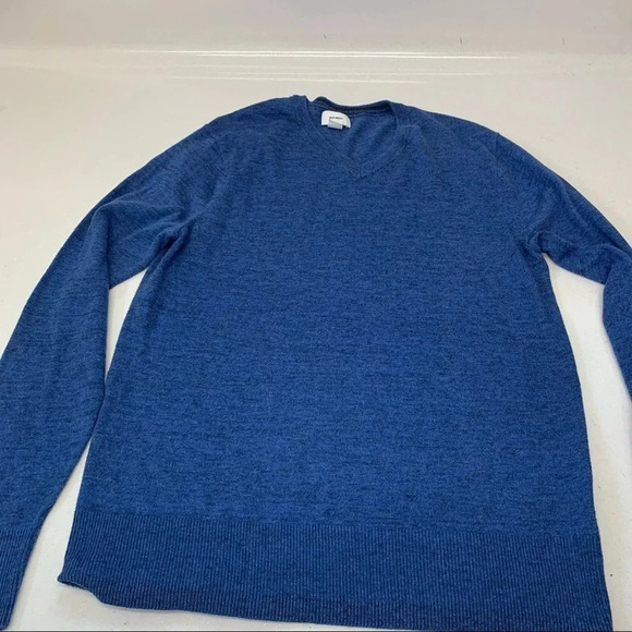 Old Navy Sweater Men Small V Neck   Blue Long Sleeve Cotton Blend Lightweight - Picture 7 of 12